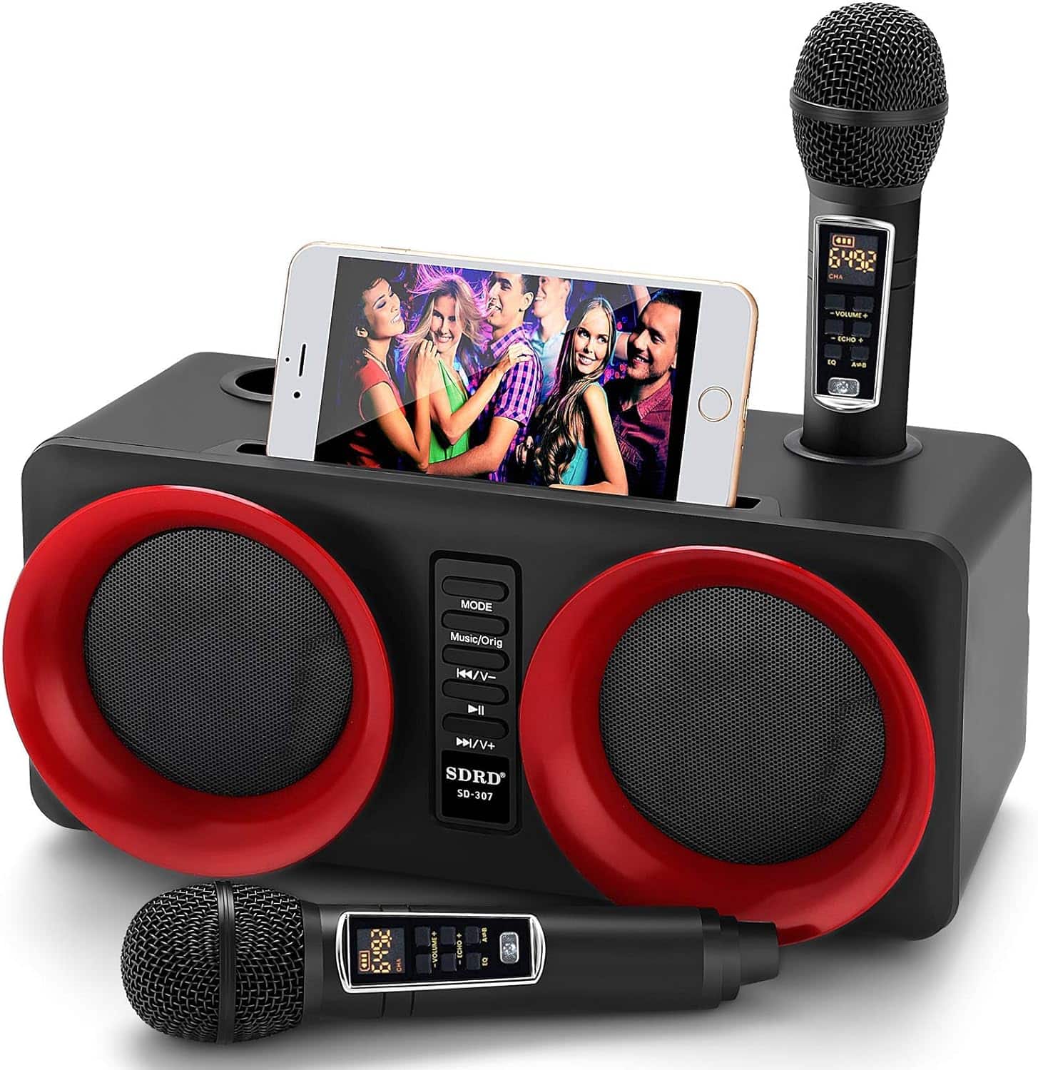 ALPOWL Portable PA Speaker System With 2 Wireless Microphone