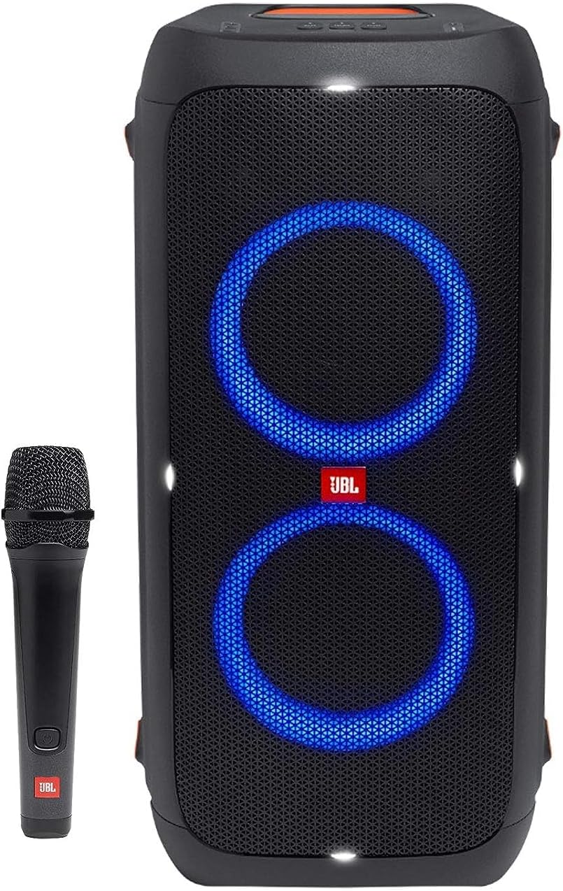 JBL PartyBox 310 Premium High Power Portable Wireless Bluetooth Audio System Bundle with JBL PMB100 Wired Dynamic Vocal Mic and Cable