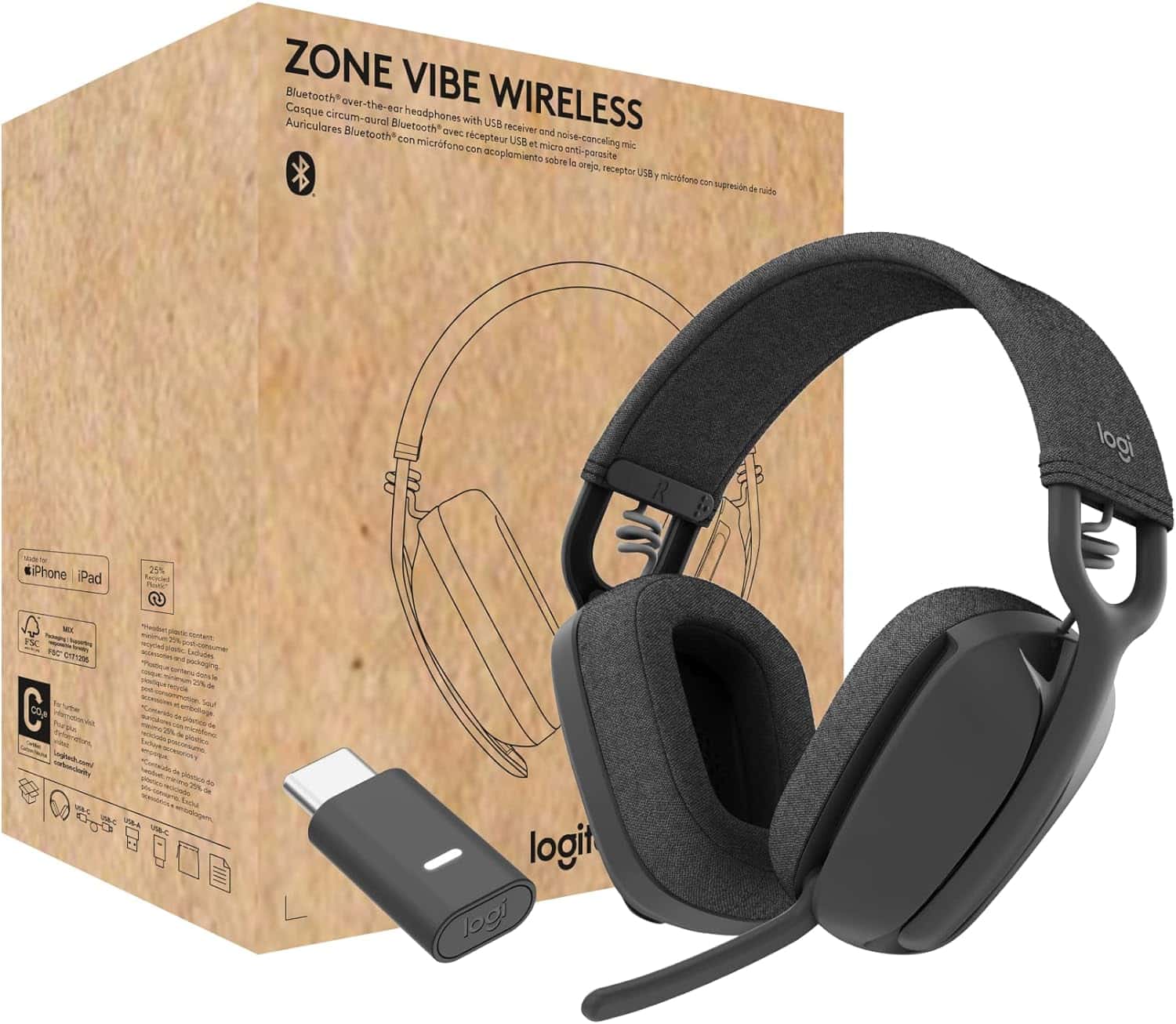 Logitech Zone Vibe Wireless Bluetooth Headphones