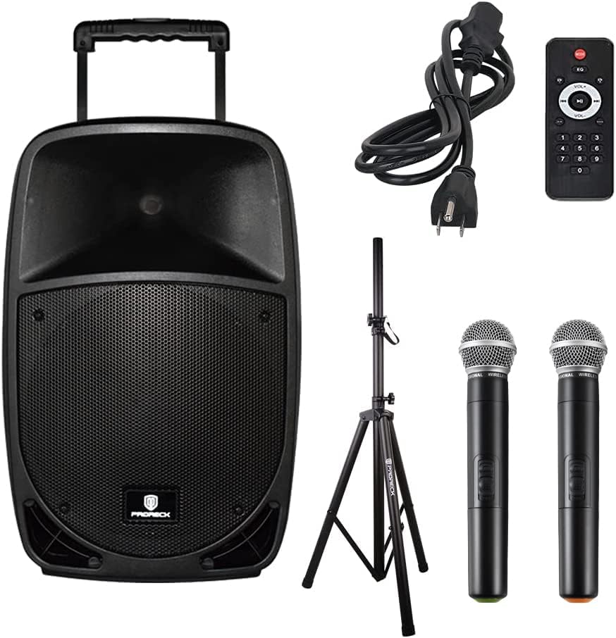 PRORECK Freedom 12 Portable Wireless 12-Inch 500 Watt Powered Dj:PA Speaker Karaoke System