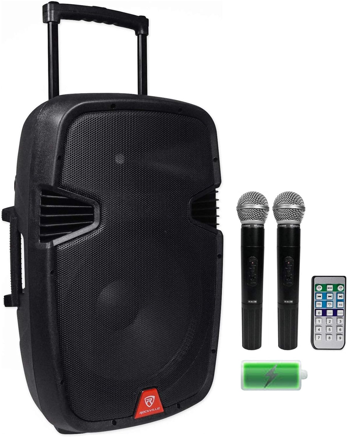 Rockville 15 Rechargable Powered 800W PA DJ Speaker