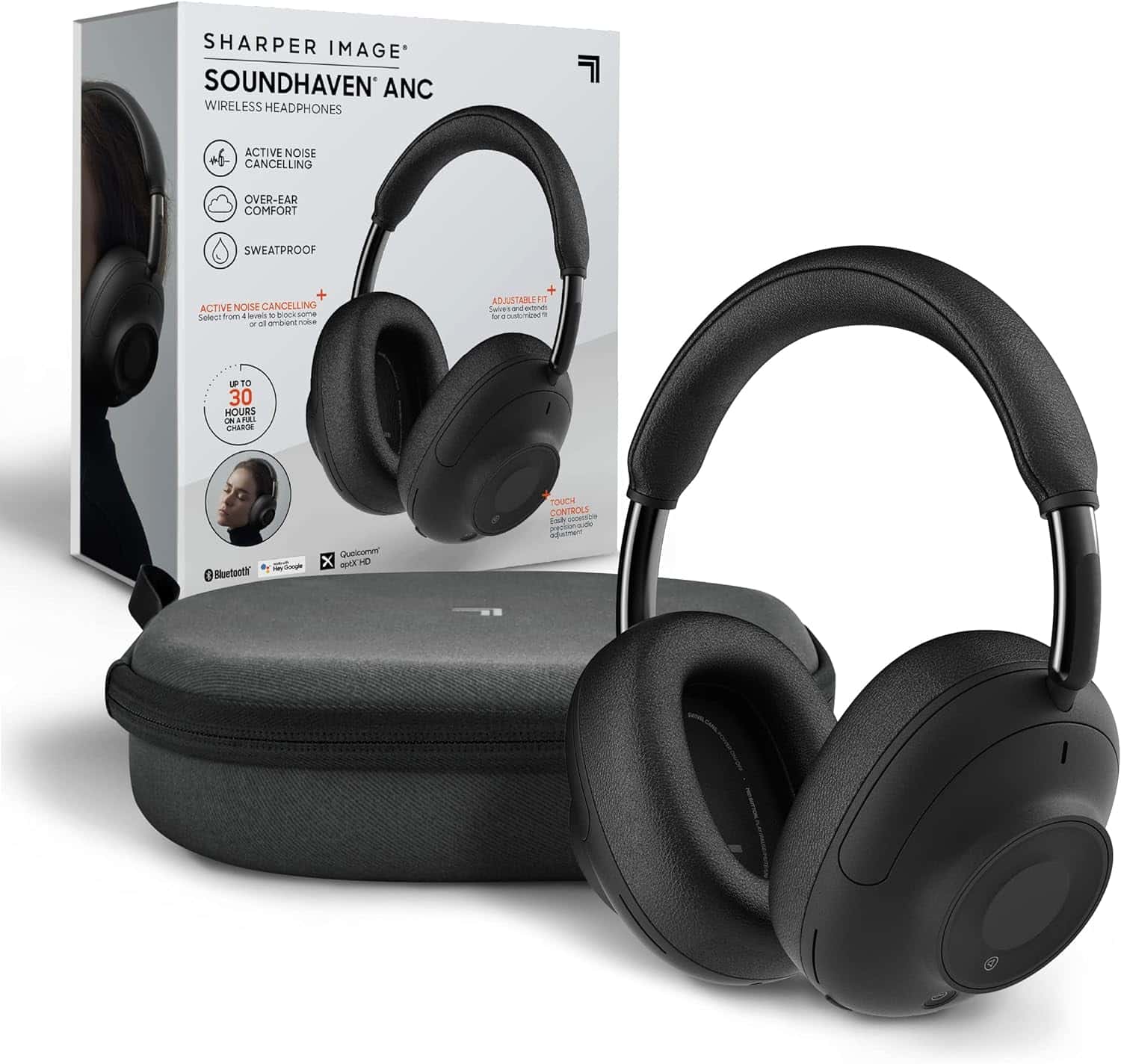 Sharper Image Soundhaven Wireless Over-Ear Bluetooth Headphones