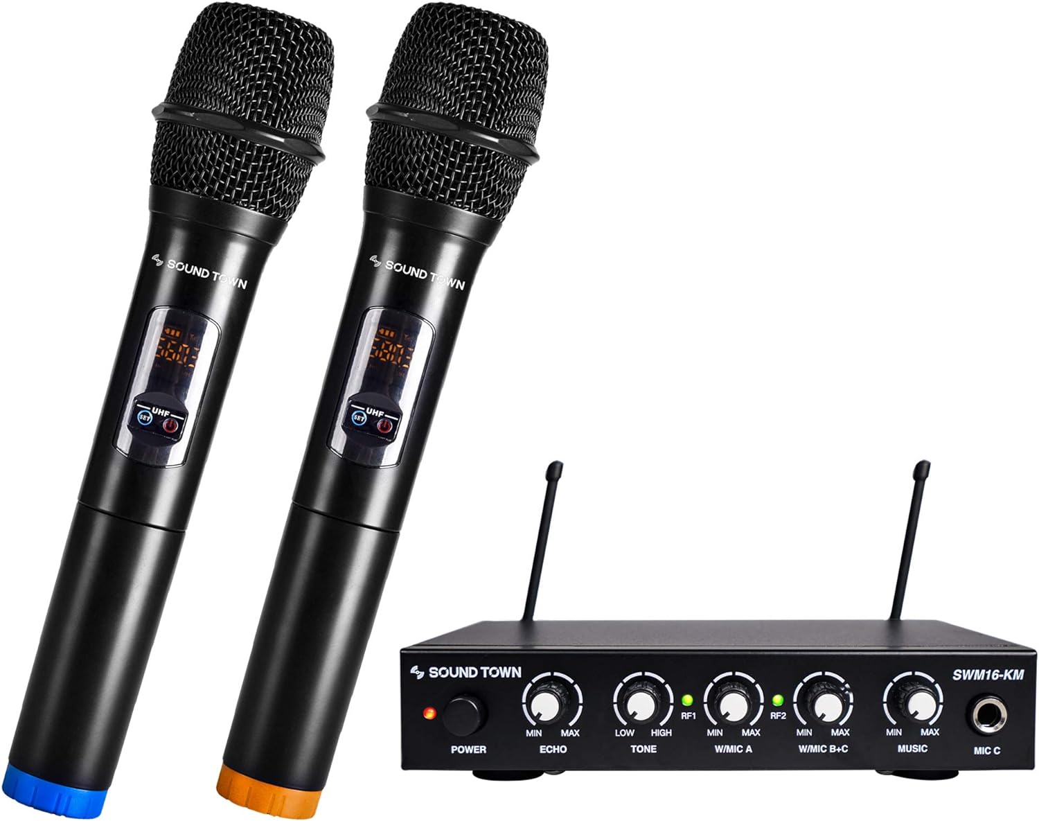 Sound Town UHF 16 Channels Karaoke Wireless Microphone System