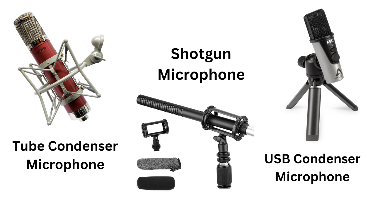 tube-condenser-and-shotgun-microphone-and-usb-condenser